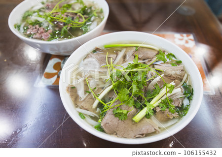 Delicious beef pho in Hanoi, Vietnam Delicious beef pho in Hanoi, Vietnam 106155432