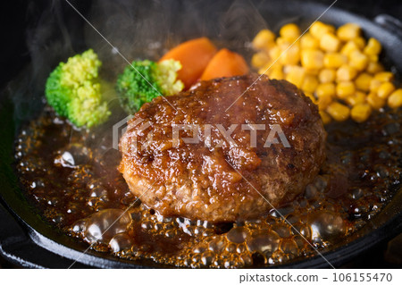 Japanese style hamburger with grated radish sauce 106155470