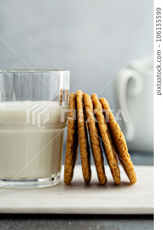 Chewy and thin snickerdoodle or molasses cookies 106155599