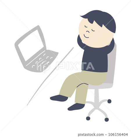 一個人在電腦前放鬆的插圖 106156404