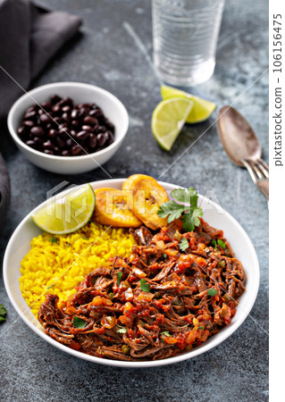 Ropa vieja, flank steak dish with rice Ropa vieja, flank steak dish with rice 106156475