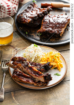 Barbeque meal with ribs and side dishes Barbeque meal with ribs and side dishes 106156522
