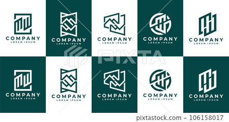 Modern geometric line initial M W MW logo design. Company letter MW logo brand Modern geometric line initial M W MW logo design. Company letter MW logo brand 106158017