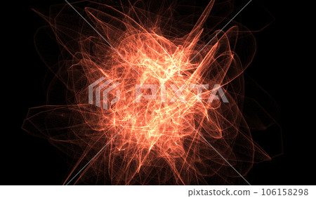 3D abstract digital technology orange light on black background. 3D abstract digital technology orange light on black background. 106158298