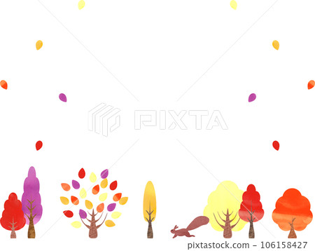 Autumn leaves and squirrel frame 1 106158427