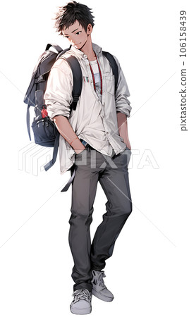 Anime boy hotsell with backpack