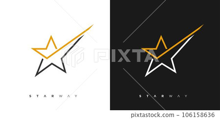 Unique and modern star way logo design 106158636