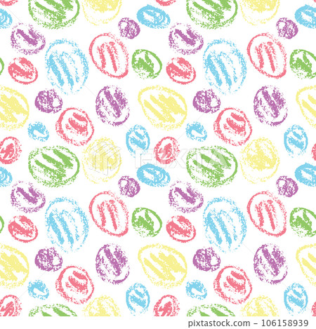 Colorful Free Hand Circles Hand Drawn Seamless Pastel Pattern 106158939