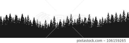 Spruce fir forests, pine tree silhouettes 106159265
