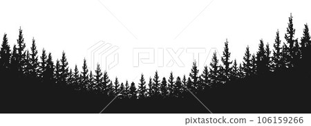 Spruce fir forests, pine tree silhouettes 106159266