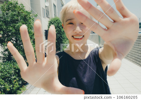 young woman walking young woman walking 106160205