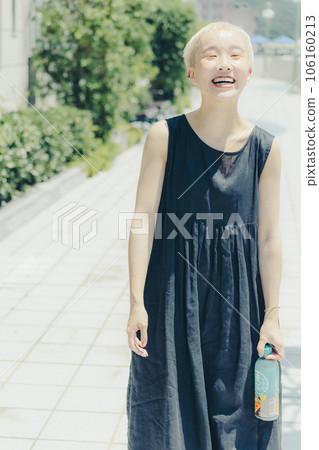 young woman walking 106160213