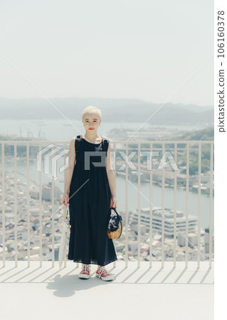 Young woman traveling alone in Onomichi Young woman traveling alone in Onomichi 106160378