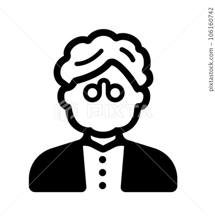 Old woman, elderly, grandmother, grandma vector icon illustration 106160742
