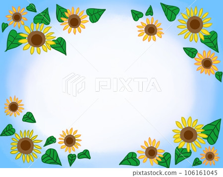 Blue sky and sunflower frame 106161045