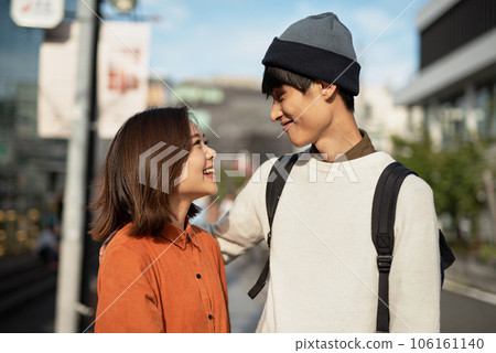 couple staring at each other 106161140