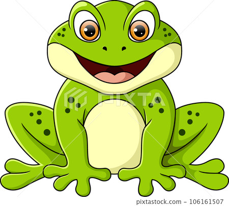 Cute frog cartoon on white background Cute frog cartoon on white background 106161507