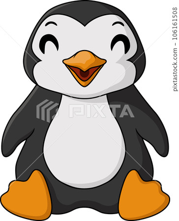 Cute penguin cartoon on white background 106161508