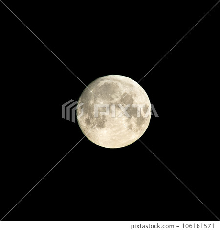 Detailed image of the full moon isolated on black. 106161571