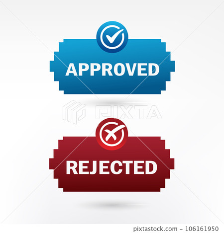 Approve and Rejected! sign  106161950