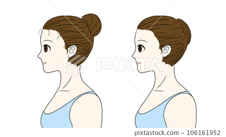 Basic illustration of a bun with a ballet hairstyle 106161952