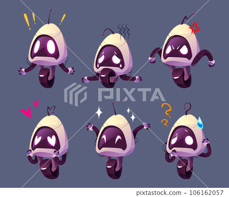 Cute ai robot character futuristic cartoon set 106162057