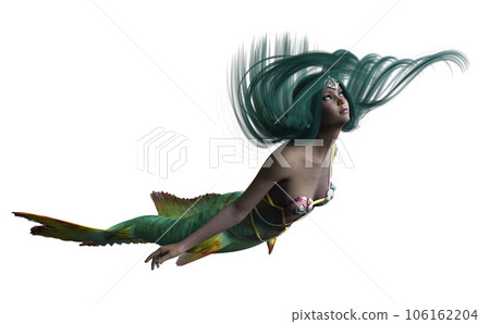 3D Mermaid with green hair 3D Mermaid with green hair 106162204