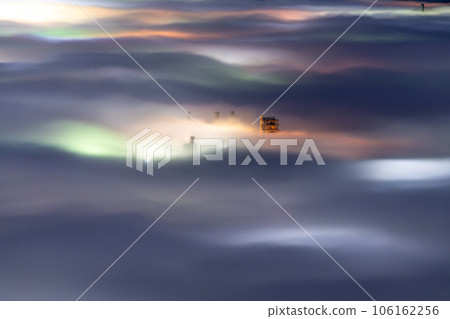 "Saitama Prefecture" Chichibu's sea of clouds night view, fantastic scenery "Saitama Prefecture" Chichibu's sea of clouds night view, fantastic scenery 106162256