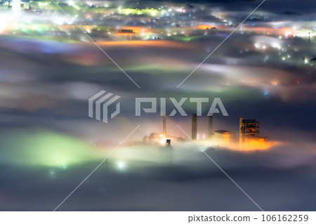 "Saitama Prefecture" Chichibu's sea of clouds night view, fantastic scenery 106162259