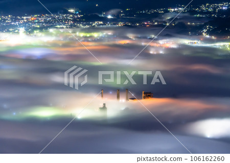 "Saitama Prefecture" Chichibu's sea of clouds night view, fantastic scenery "Saitama Prefecture" Chichibu's sea of clouds night view, fantastic scenery 106162260