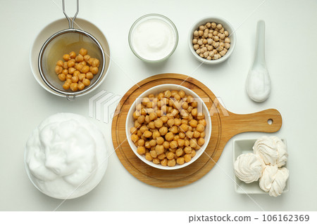 Aquafaba, concept of vegan food and cuisine 106162369