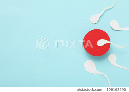 Fertilization concept, ovulation period, sperm and egg. Fertilization concept, ovulation period, sperm and egg. 106162390