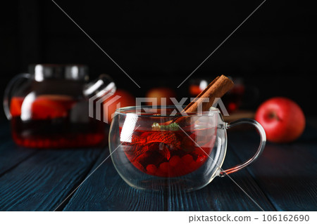 Concept of delicious hot drink - tea, berry - fruit tea 106162690