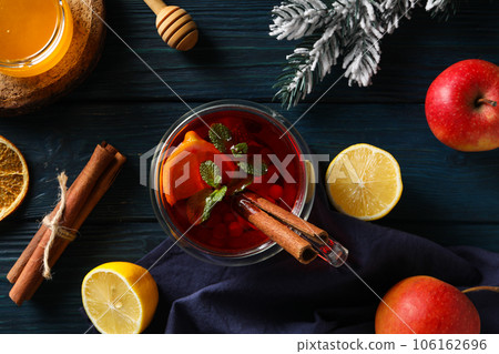 Concept of delicious hot drink - tea, berry - fruit tea 106162696