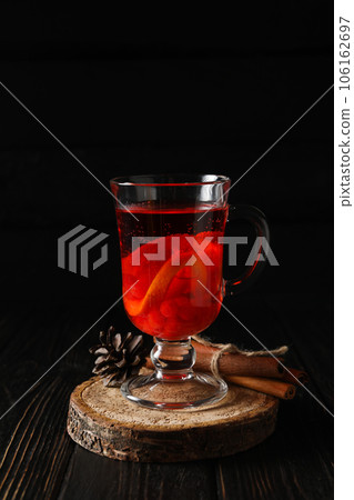 Concept of delicious hot drink - tea, berry - fruit tea 106162697