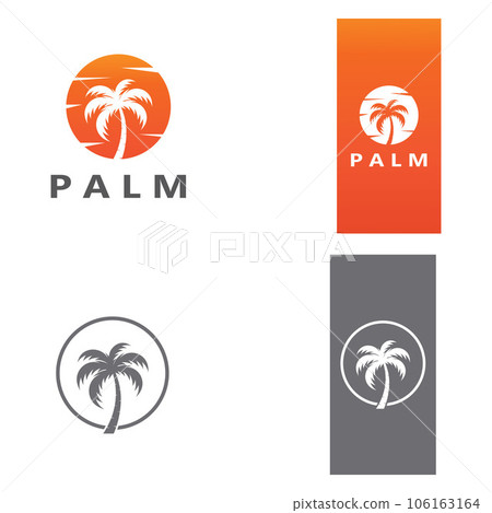 Palm tree summer logo template 106163164