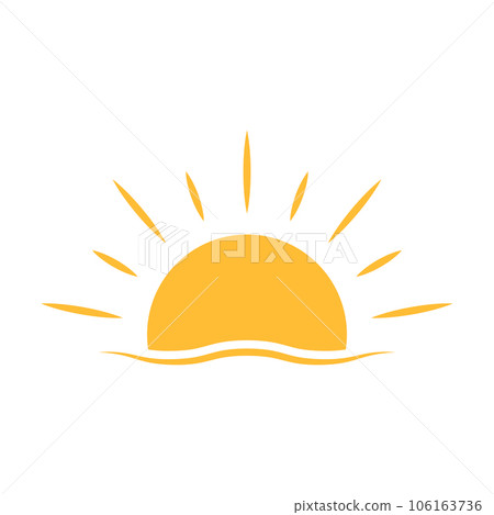 A half sun is setting downwards icon vector sunset concept for graphic design, logo, website, social media, mobile app, UI illustration A half sun is setting downwards icon vector sunset concept for graphic design, logo, website, social media, mobile app, UI illustration 106163736