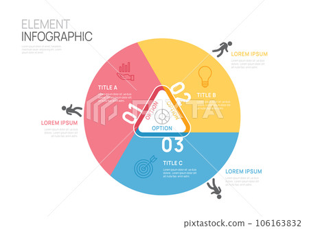 Infographic 3 circles template for business steps vector. Infographic 3 circles template for business steps vector. 106163832