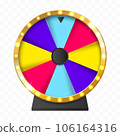 Wheel of fortune banner. Spinning casino wheel 106164316