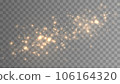 Gold light effect with glitter particles. Vector starry cloud with dust. Magic christmas decoration 106164320