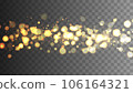 Gold color bokeh lights. Glitter particles isolated. 106164321