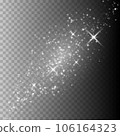 Glitter particles isolated on transparent background. Vector starry cloud with dust. Magical christmas decoration 106164323