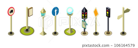 City Street Urban Element and Icon Isometric Vector Set City Street Urban Element and Icon Isometric Vector Set 106164579