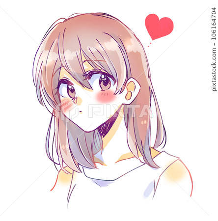 hand painted girl in love 106164704