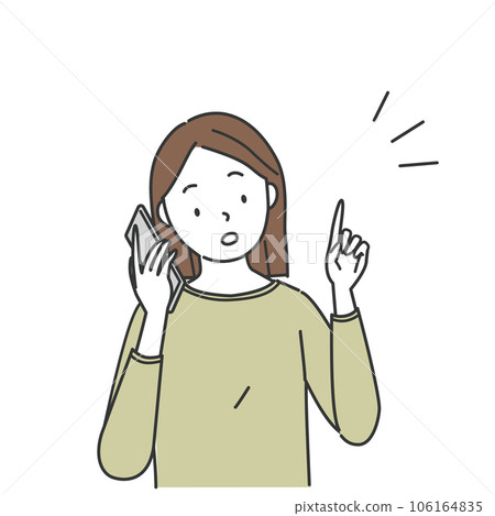 A young lady who makes a phone call on a smartphone A young lady who makes a phone call on a smartphone 106164835