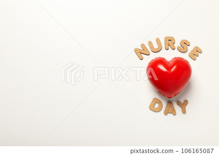 Red heart on a light background. Blood donation, place for text 106165087