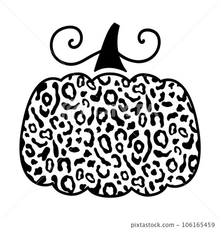 Decorative Cheetah Leopard Pumpkin Illustration Decorative Cheetah Leopard Pumpkin Illustration 106165459