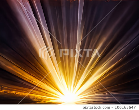 Golden shining light of hope and radial rays of light / shining background material Golden shining light of hope and radial rays of light / shining background material 106165647