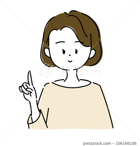 Illustration of a woman pointing Illustration of a woman pointing 106166286