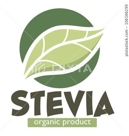 Stevia organic product, leaf logotype or label Stevia organic product, leaf logotype or label 106166299